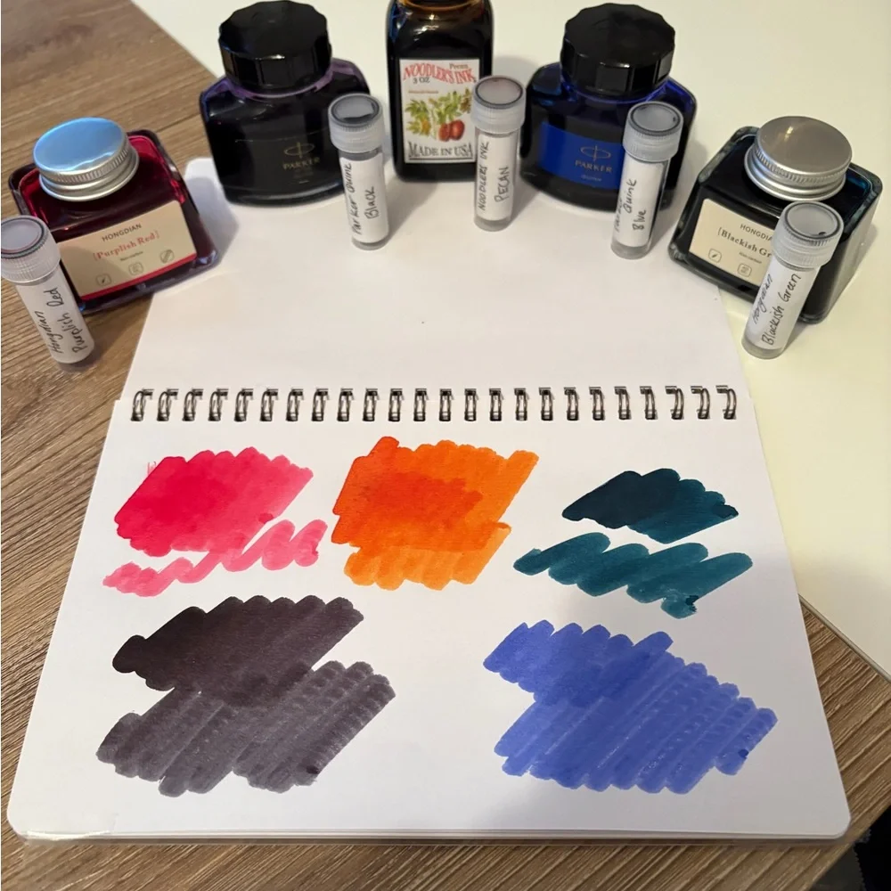 Fountain Pen Ink Samples‎ – 5 Mini Vials | Hongdian Parker Noodler’s Journaling